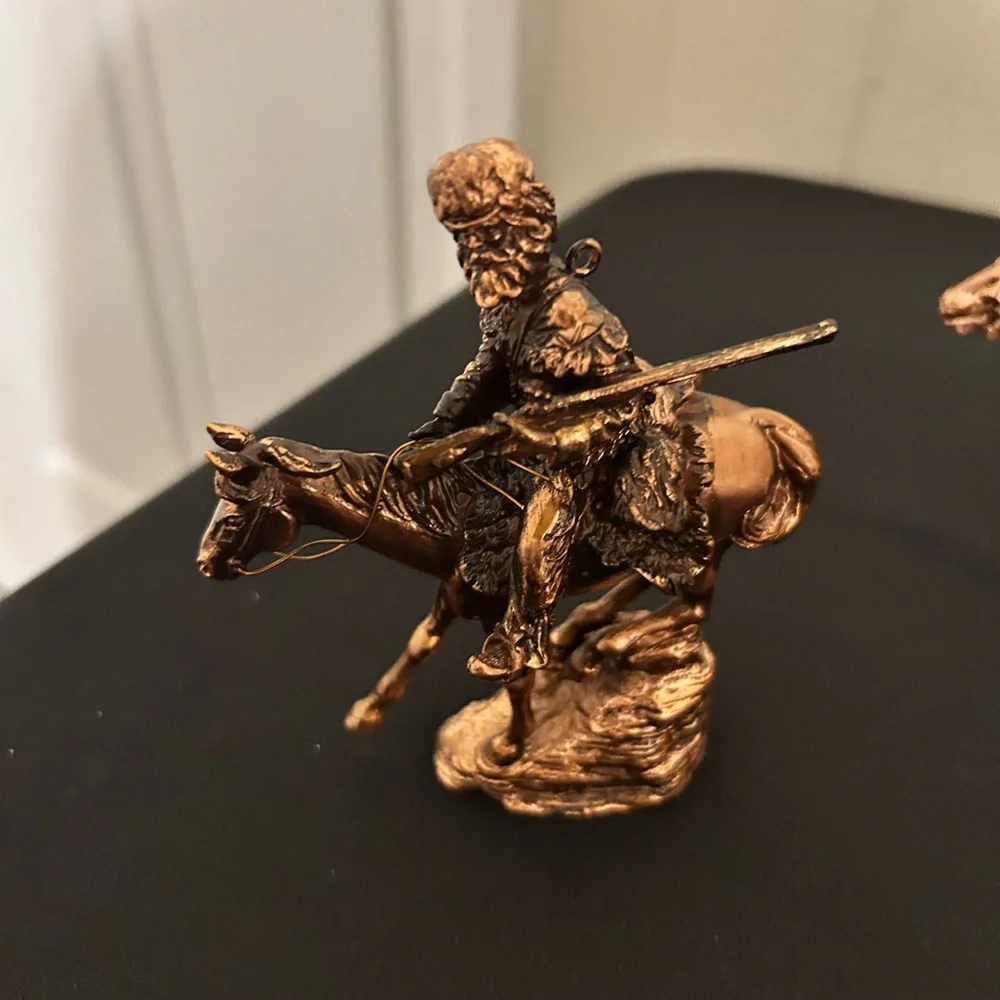 Vintage Hallmark Keepsake Bronze Set Of Three In The Old West Series Ornaments